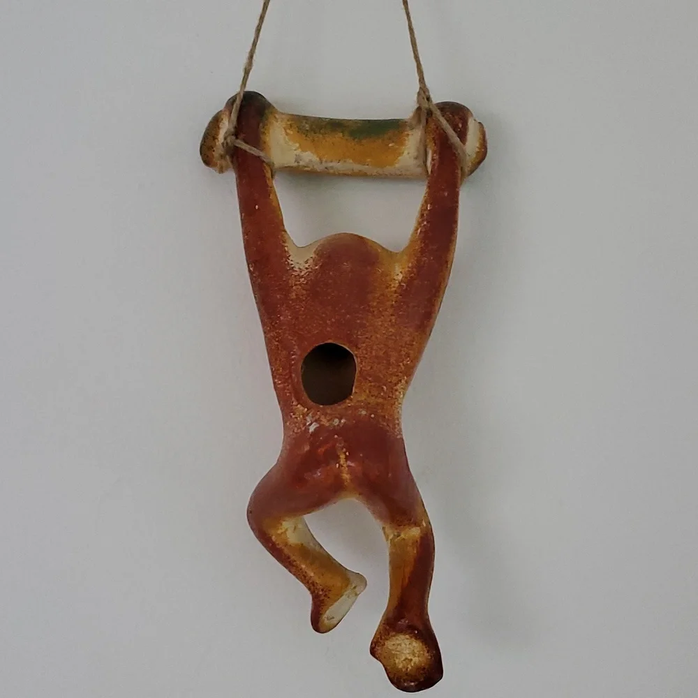 Glazed Clay Hanging Monkey
